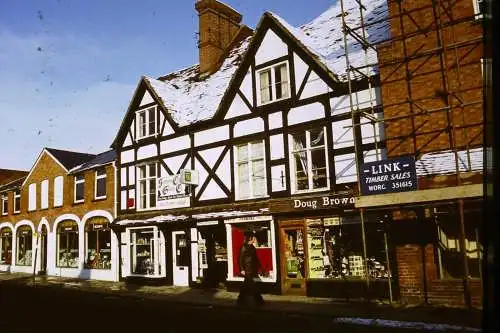 Vintage Dia Film Slide 35mm Old English Store Front '70s B5/L53