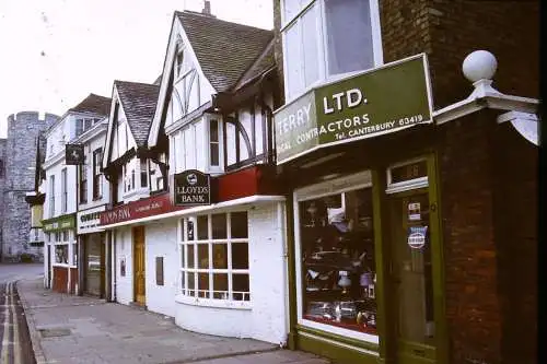 Vintage Dia Film Slide 35mm Old English Store Front '70s B5/L56