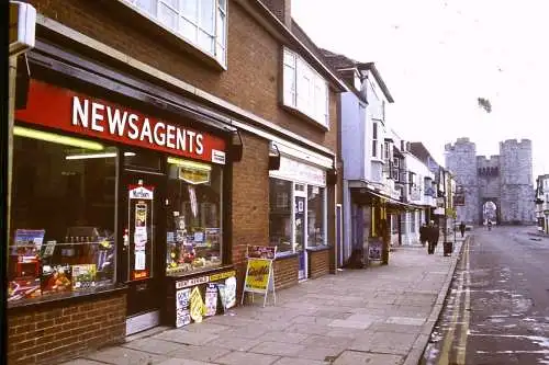 Vintage Dia Film Slide 35mm  Canterbury Street Scene&Westgate '70s B5/L59