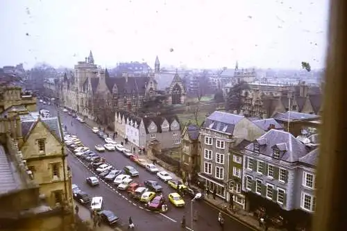 Vintage Dia Film Slide 35mm Broad Street Scene Oxford    '70s B5/L61