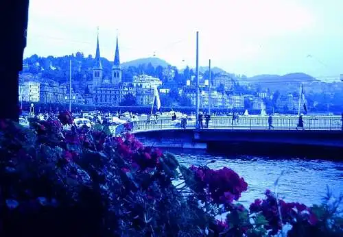 Vintage Dia Film Slide 35mm View of Lucerne  Schweiz  '70s  B9/86