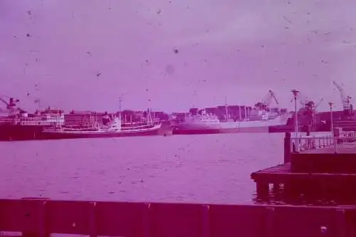 Vintage Dia Film Slide 35mm Hafenszene Kiel Deutschland  1962 B3/R97