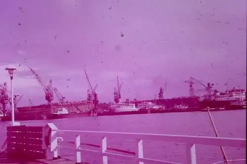 Vintage Dia Film Slide 35mm Hafenszene Kiel Deutschland  1962 B3/R99