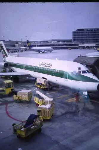 Vintage Dia Film Slide 35mm Alitalia DC -9 Airplane  Italy  '60s B3/L59