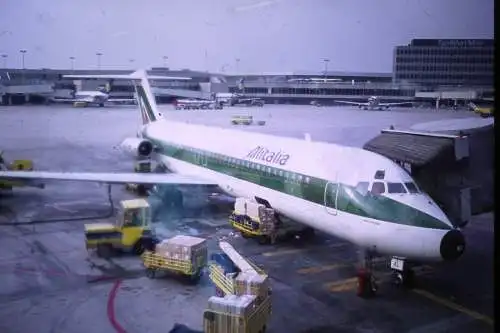 Vintage Dia Film Slide 35mm Alitalia DC -9 Airplane  Italy  '60s B3/L60