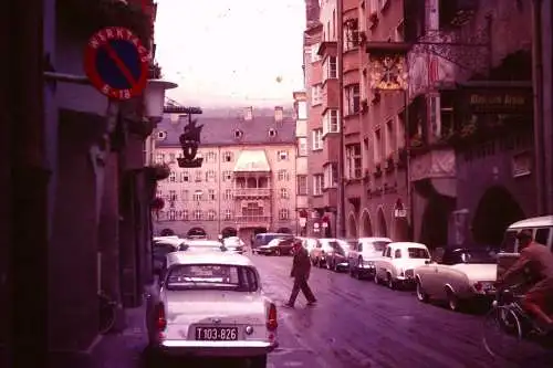 Vintage Dia Film Slide 35mm Innsbruck Weisses Kreuz Herzog Friedrich '60s B3/L35