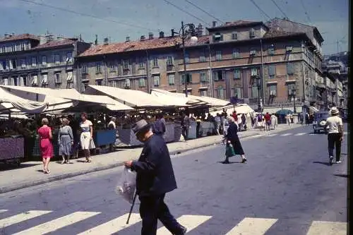 Vintage Dia Film Slide 35mm Triest, Via Roma Italy  '60s B4/L1