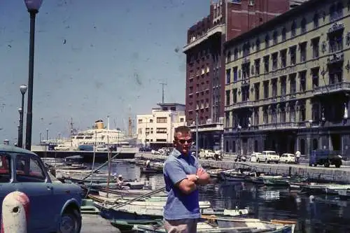 Vintage Dia Film Slide 35mm Triest Via Gioacchino Rossini Italy  '60s B4/L3