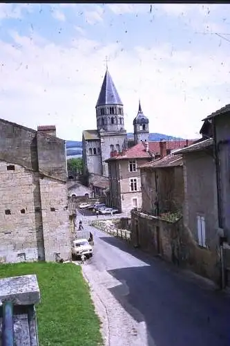 Vintage Dia Film Slide 35mm Abbey Cluny overview France  '60s B4/L10