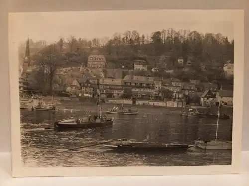 Vintage Foto B&W  DDR kleine Schiffe auf der Elbe 1967 - 10,5x7,5cm