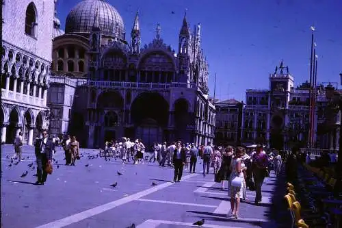 Vintage Dia Film Slide 35mm St. Mark Square Venice Italy '60s B4/L29