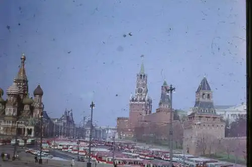 Vintage Dia Film 35mm Red Square Moskow Russia&Intourist Buses '60s B4/L34