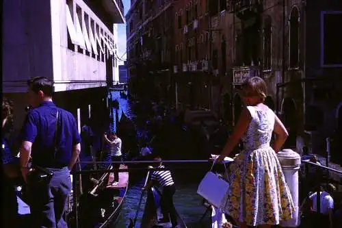 Vintage Dia Film Slide 35mm  Venice Scene Italy  '60s B4/L39