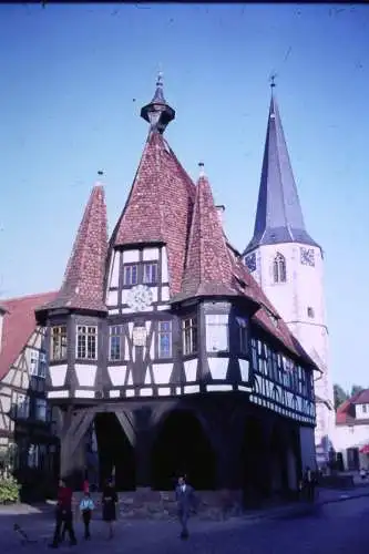 Vintage Dia Film Slide 35mm Rathaus Michelstadt Deutschland '60s B4/L45