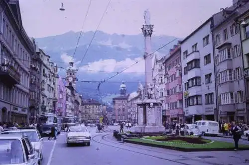 Vintage Dia Film Slide 35mm Innsbruck Maria Theresien Str. Szene  '60s B4/L49