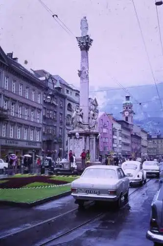 Vintage Dia Film Slide 35mm Innsbruck Maria Theresien Str. Szene  '60s B4/L52