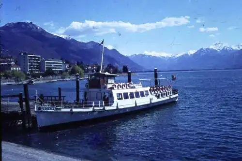 Vintage Dia Film Slide 35mm Schiff Verbania Lago Maggiore  '60s B4/L54