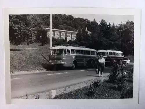 Vintage Foto B&W IKARUS 55 Bus MAVAUT  1960s  10,5 x 8,5cm