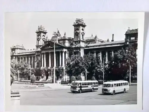 Vintage Foto B&W Ikarus Bus Ethnografisches Museum Budapest  1960s  10,5 x 8,5cm