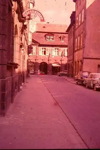 Vintage Dia Film Slide 35mm "Rüdesheimer Cafe" Street Scene  Germany  '59 B4/L78