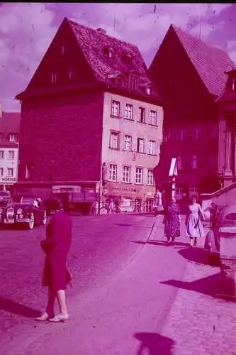 Vintage Dia Film Slide 35mm Street Scene &Friseursalon Göttner  1959  B4/L82