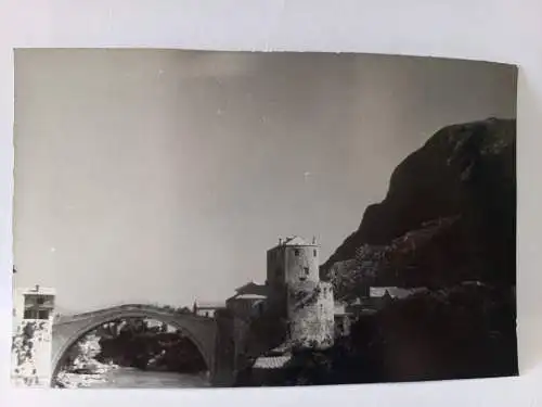 Vintage Foto B&W Mostar, Alte Brücke  1965   14x9cm