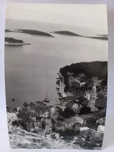 Vintage Foto B&W Hvar, Lessina, Panorama   1965   14x9cm