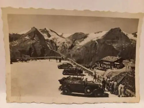 Vintage Foto Parkplatz Edelweissspitze, Grossglockner  Panorama c1940