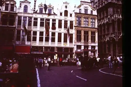 Vintage Dia Film Slide 35mm Street Scene Brussel Grande Place '60s B4/L94