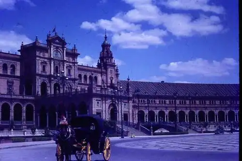 Vintage Dia Film Slide 35mm Sevilla Plaza de Espana  Spain   '60 B4/R13