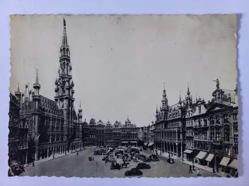 AK Postcard CPA Brssels Town Hall and Grand Place