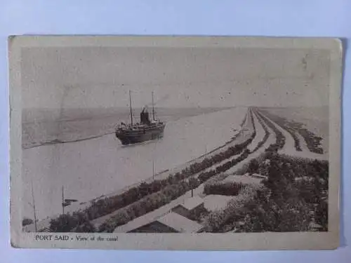 AK Postcard CPA Port Said View of the Canal Cairo