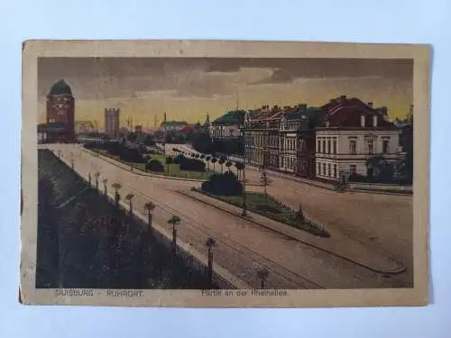 AK Postcard CPA Duisburg - Ruhrort, Partie an der Rheinallee