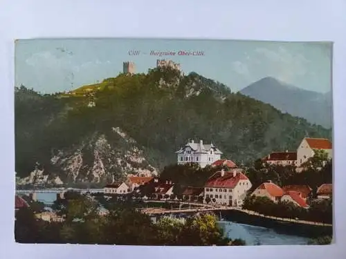 AK Postcard CPA Cilli - Burgruine Ober-Cilli