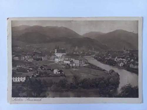 AK Postcard CPA Leoben, Blick auf den Ort vom Berg aus