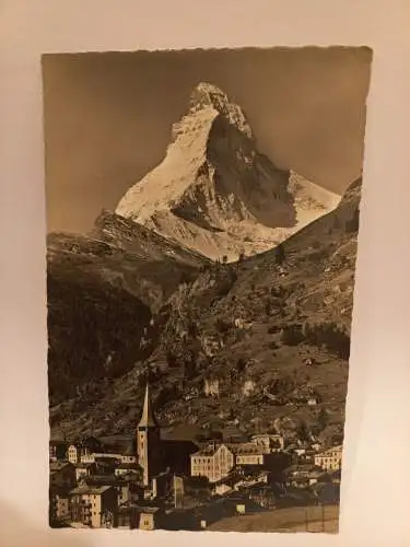 AK Postcard CPA Zermatt, Matterhorn