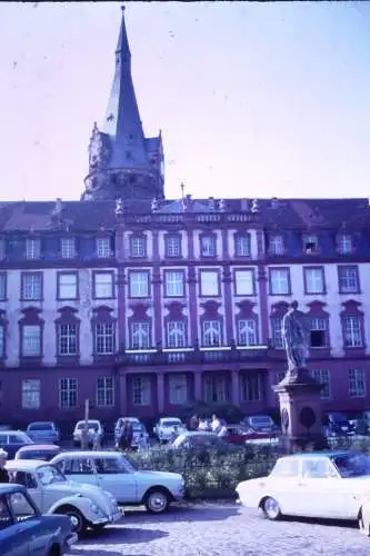 Vintage Dia Film Slide 35mm Erbach Schloss & Oldtimer  '70 B4/R21