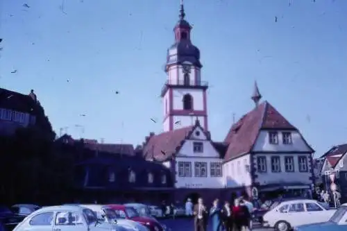 Vintage Dia Film Slide 35mm Erbach Marktplatz  '70 B4/R22