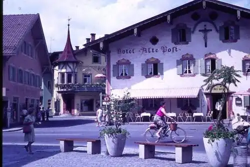 Vintage Dia Film Slide 35mm Oberammergau Hotel Alte Post '70 B4/R24