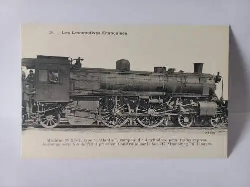 Postcard  Les Locomotives Francaises French railways steam locomotive no. 2.902