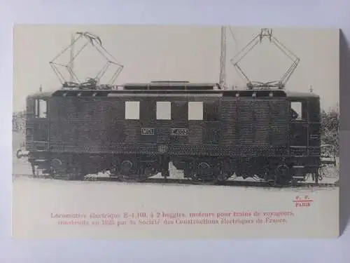 Postcard  Locomotive électrique E-4.103, à 2 boggies-moteurs F.Fleury Cie. du Mi