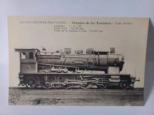 Postcard Les Locomotives Francaises Chemins de fer Tunisiens Type Pacific