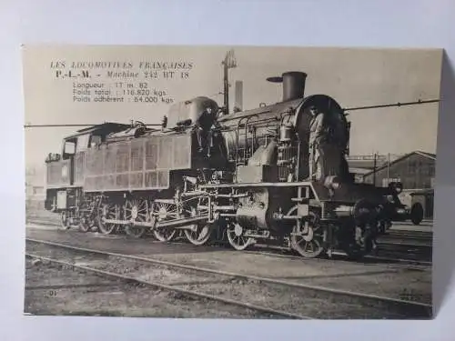 Postcard Les Locomotives Francaises P.-L.-M. Machine 242 BT 18