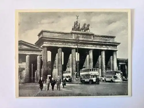 Vintage Foto Berlin Brandenburger Tor mit Doppeldecker