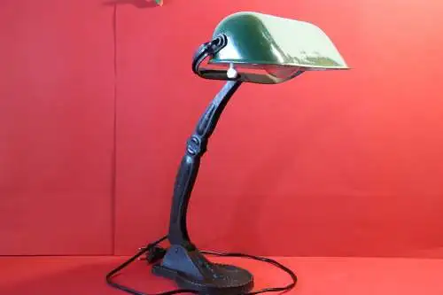 Antike Banker Lampe Vintage Büro Anwalt Schreibtisch Gusseisen Leuchte