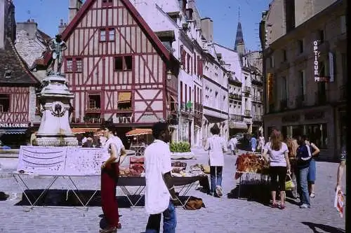 Vintage Dia Film Slide 35mm Place F. Rude Scene  Dijon France  '70s B4/L14