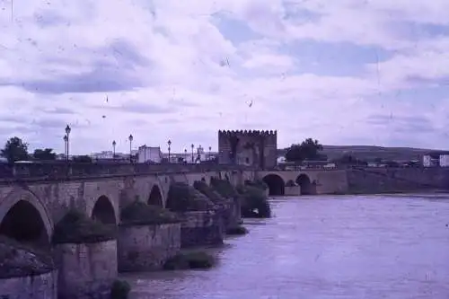 Vintage Dia Film Slide 35mm Cordoba  Roman Bridge Spain   '60 B4/R3