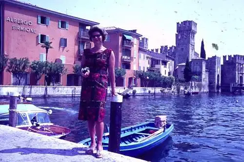 Vintage Dia Film Slide 35mm 2 Stk.  Sirmione, Lake Garda,  Italy  '60s B4/L71-72
