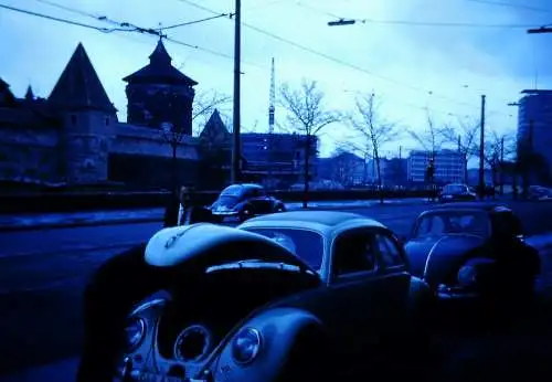 Orig 35mm DIA Slide 4x VW Käfer unterwegs   '60s B12/4/32-33