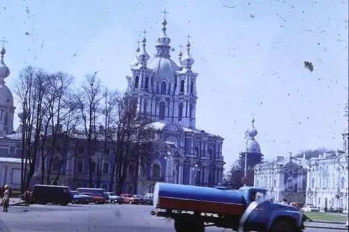 Vintage Dia Film Slide 35mm Smol'nyy Cathedral & Zil  '70s  B5/L29